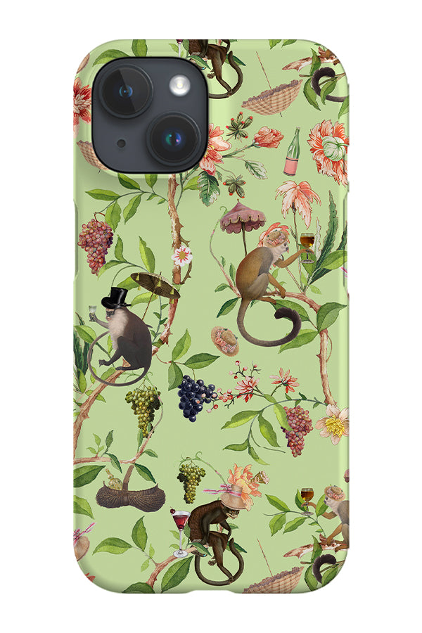 RoyalCovers.uk - Antique Green Chinoiserie Monkeys By Uta Naumann Phone Case (Green)