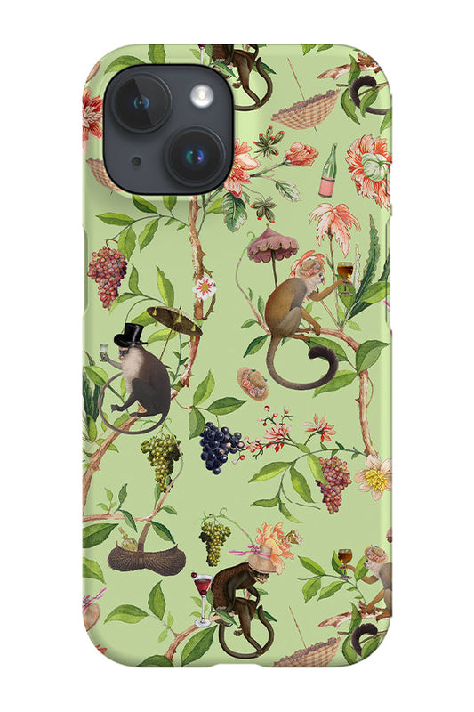 RoyalCovers.uk - Antique Green Chinoiserie Monkeys By Uta Naumann Phone Case (Green)