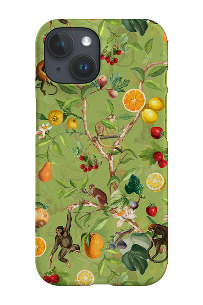 RoyalCovers.uk - Tropical Fruit Vintage Monkeys By Uta Naumann Phone Case (Green)