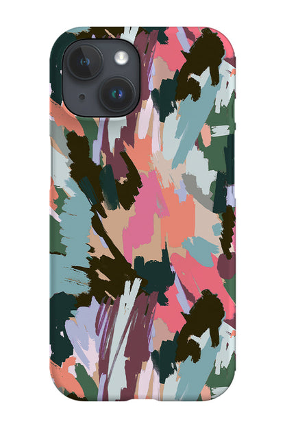 RoyalCovers.uk - Artistic Brushstrokes Texture By Ninola Design Phone Case (Green Pink)