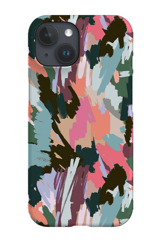 RoyalCovers.uk - Artistic Brushstrokes Texture By Ninola Design Phone Case (Green Pink)