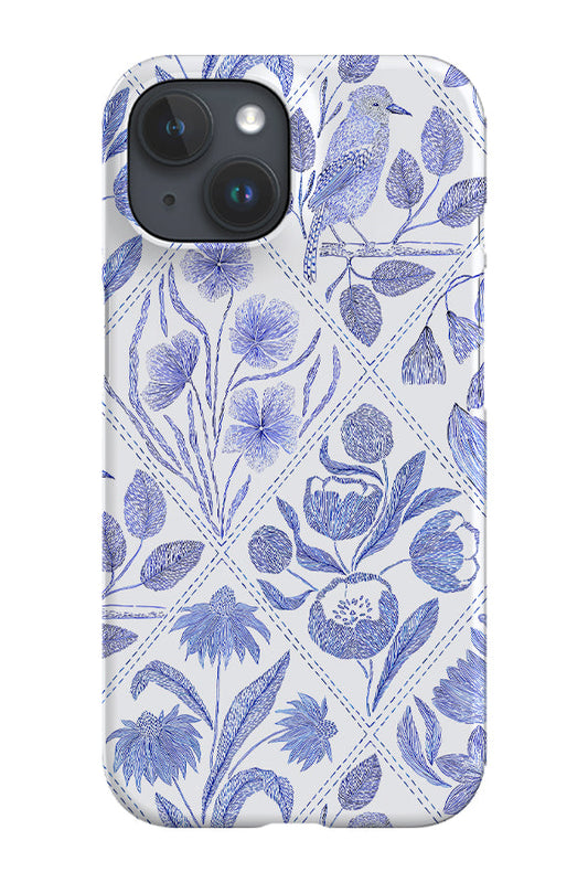 RoyalCovers.uk - Florals and Bird Toile De Jouy by Denes Anna Design Phone Case (Blue)
