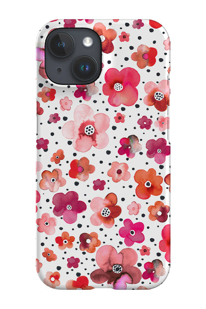 RoyalCovers.uk - Dots Flowers By Ninola Design Phone Case (Coral Red)