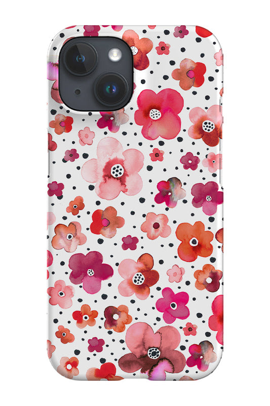 RoyalCovers.uk - Dots Flowers By Ninola Design Phone Case (Coral Red)