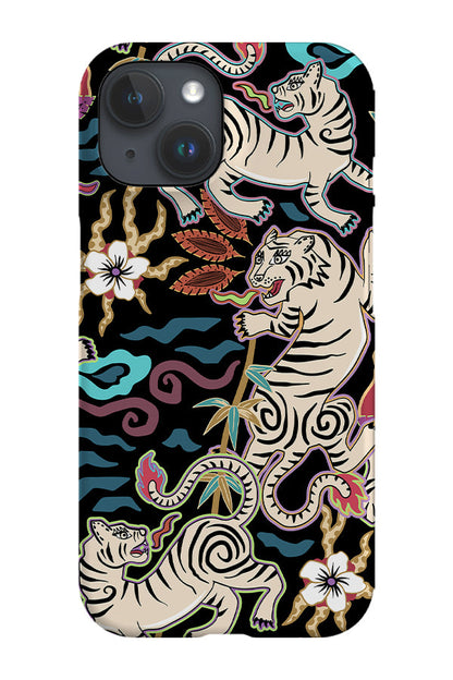 RoyalCovers.uk - Flaming Tigers by Misentangledvision Phone Case (Black)