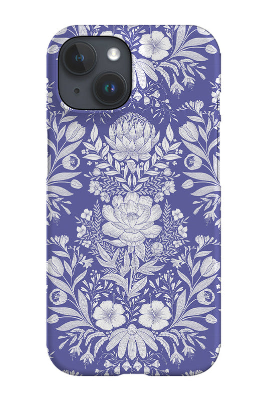 RoyalCovers.uk - Garden Flower Block Print Damask by Denes Anna Design Phone Case (Veri Peri)