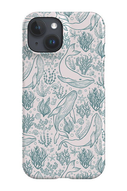 RoyalCovers.uk - Humpback Whale Line Art by Delively Dewi Phone Case (Beige)