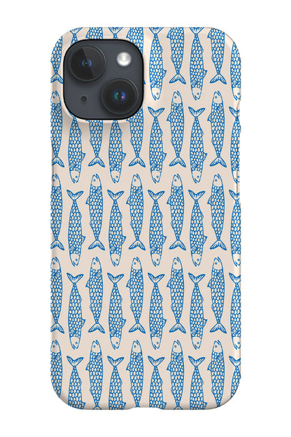 RoyalCovers.uk - Mackerel Block Print by Kayla Ann Phone Case (Blue)