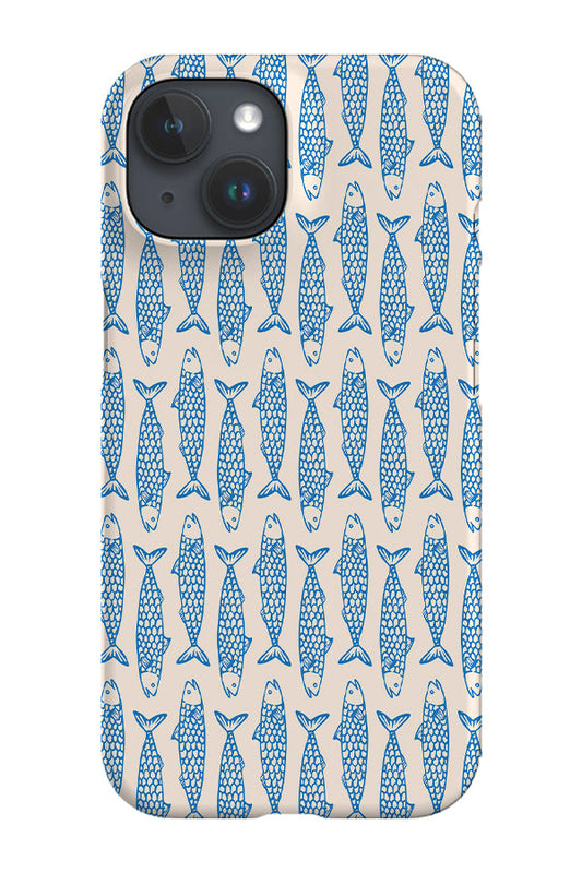 RoyalCovers.uk - Mackerel Block Print by Kayla Ann Phone Case (Blue)