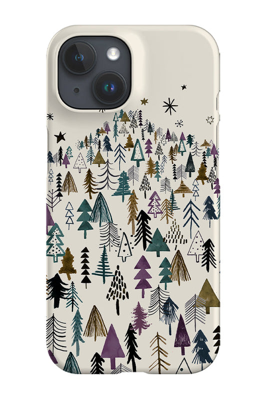 RoyalCovers.uk - Night Forest Mountain Trees By Ninola Design Phone Case (Beige)