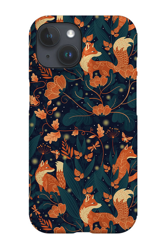 RoyalCovers.uk - Night Foxes Whimsical Garden by Delively Dewi Phone Case (Black)
