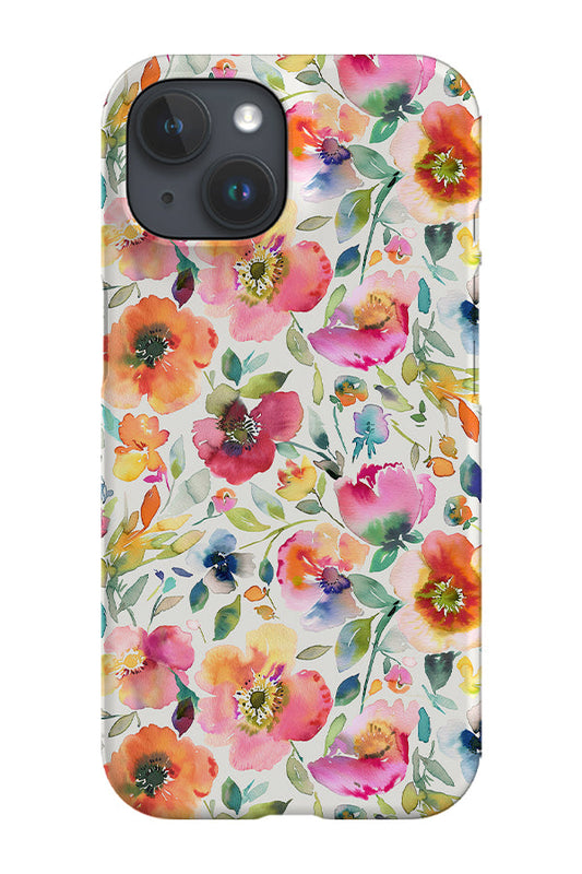 RoyalCovers.uk - Psychedelic Watercolour Retro Poppies By Ninola Design Phone Case (Rainbow)