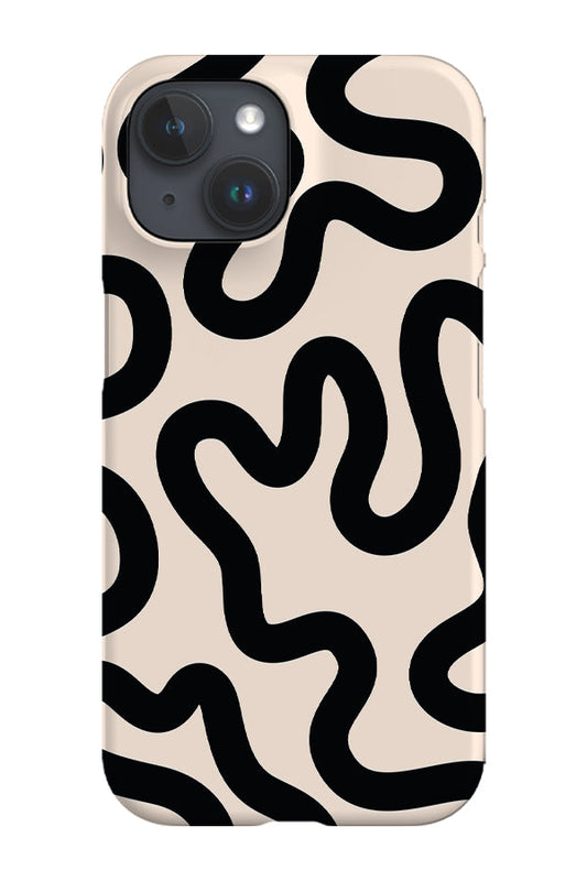 RoyalCovers.uk - Swirl Lines Abstract Phone Case (Peach Black)