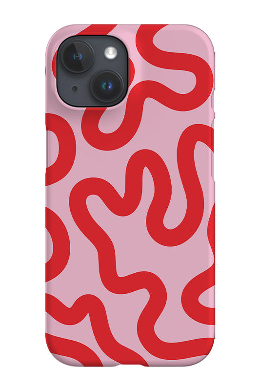 RoyalCovers.uk - Swirl Lines Abstract Phone Case (Pink Red)