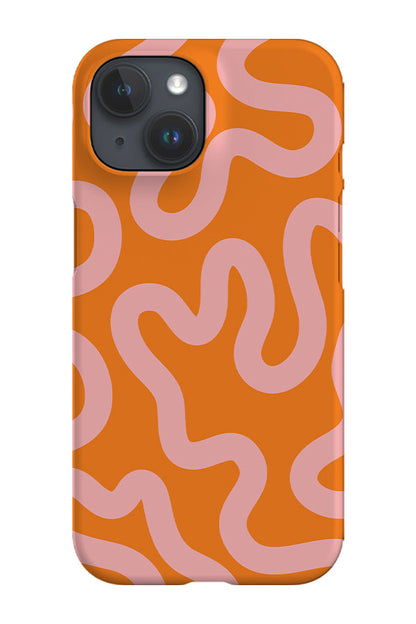 RoyalCovers.uk - Swirl Lines Abstract Phone Case (Orange Pink)