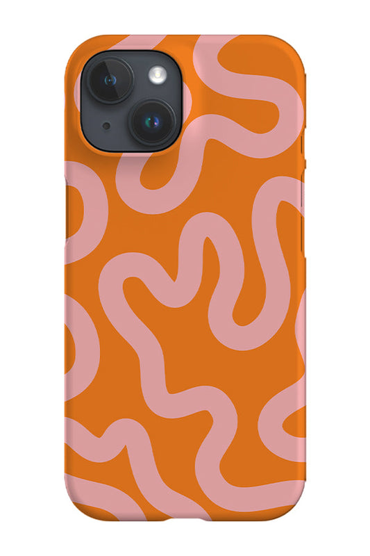 RoyalCovers.uk - Swirl Lines Abstract Phone Case (Orange Pink)