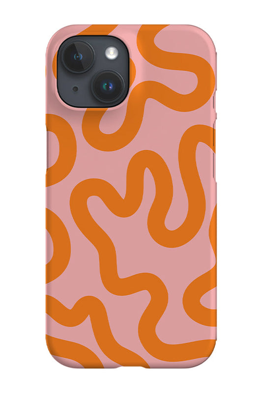 RoyalCovers.uk - Swirl Lines Abstract Phone Case (Pink Orange)