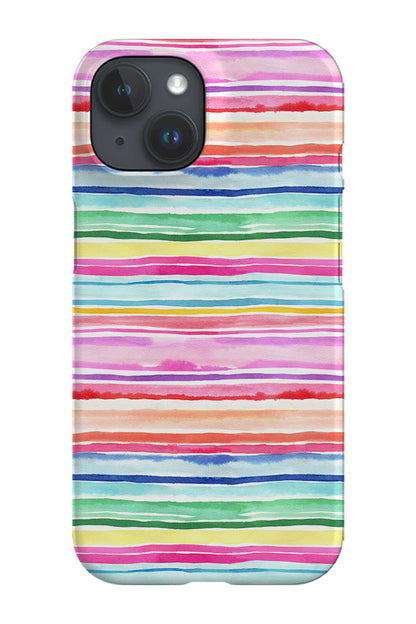 RoyalCovers.uk - Summer Stripes Watercolour By Ninola Design Phone Case (Colourful)