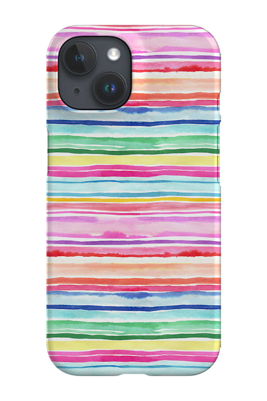 RoyalCovers.uk - Summer Stripes Watercolour By Ninola Design Phone Case (Colourful)