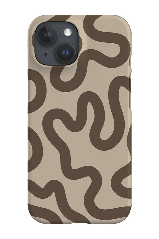 RoyalCovers.uk - Swirl Lines Abstract Phone Case (Beige & Ebony)