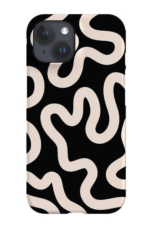 RoyalCovers.uk - Swirl Lines Abstract Phone Case (Black Peach)