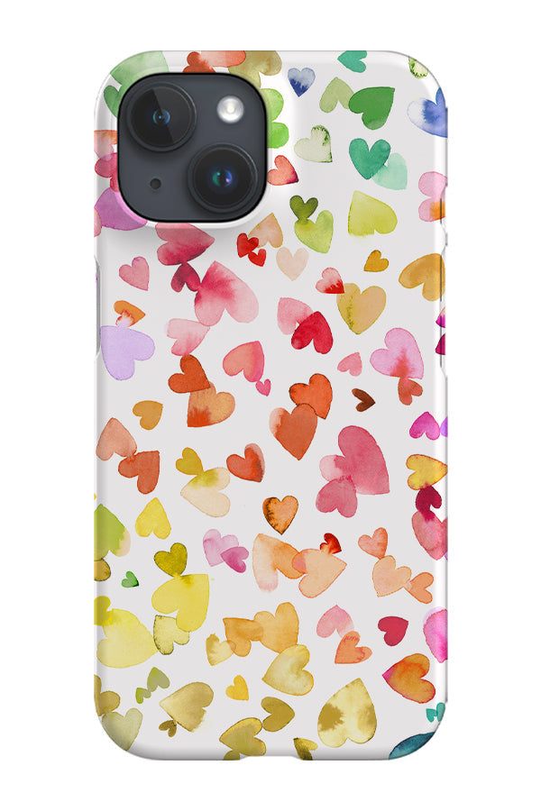 RoyalCovers.uk - Watercolour Love Hearts By Ninola Design Phone Case (Rainbow)