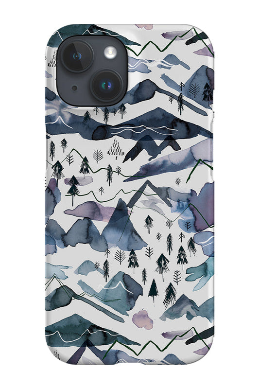 RoyalCovers.uk - Watercolour Mountains By Ninola Design Phone Case (Blue)