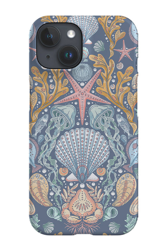 RoyalCovers.uk - Deep Sea Damask By Rebecca Elfast Phone Case (Blue)