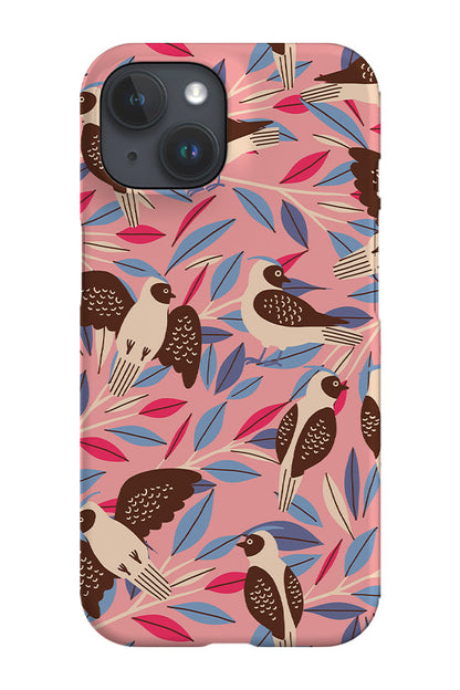 RoyalCovers.uk - Bird Chirp Forest By Rebecca Elfast Phone Case (Pink)