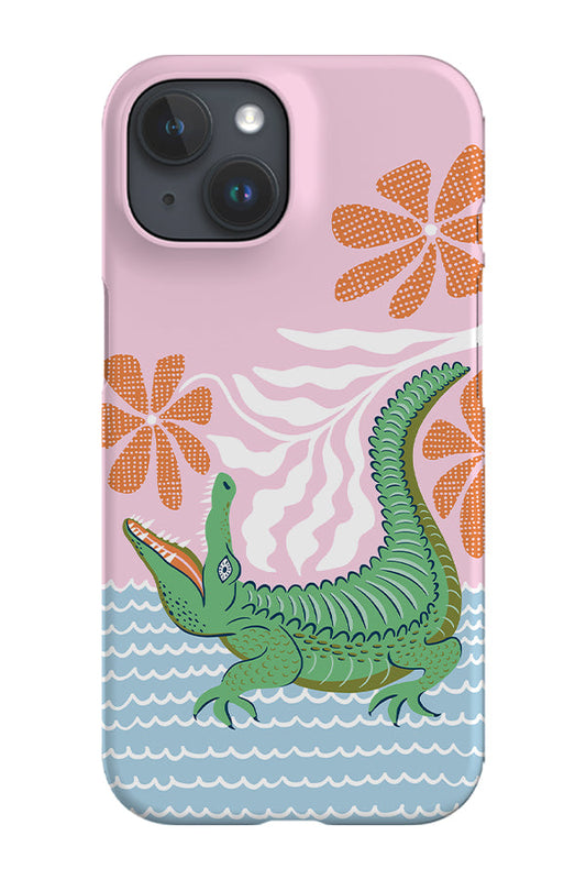 RoyalCovers.uk - Crocodile Pop Art by Vivian Hasenclever Phone Case (Pink Blue)