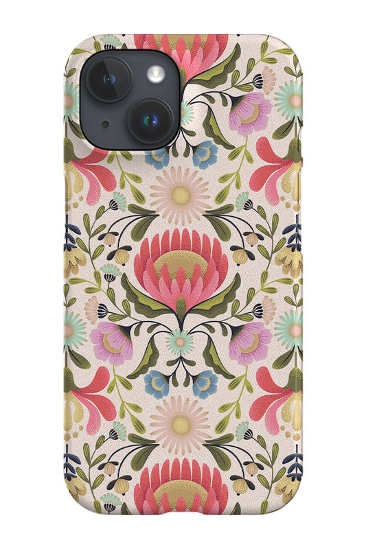 RoyalCovers.uk - Maximalist Folk Flowers by Garabateo Phone Case (Cream)
