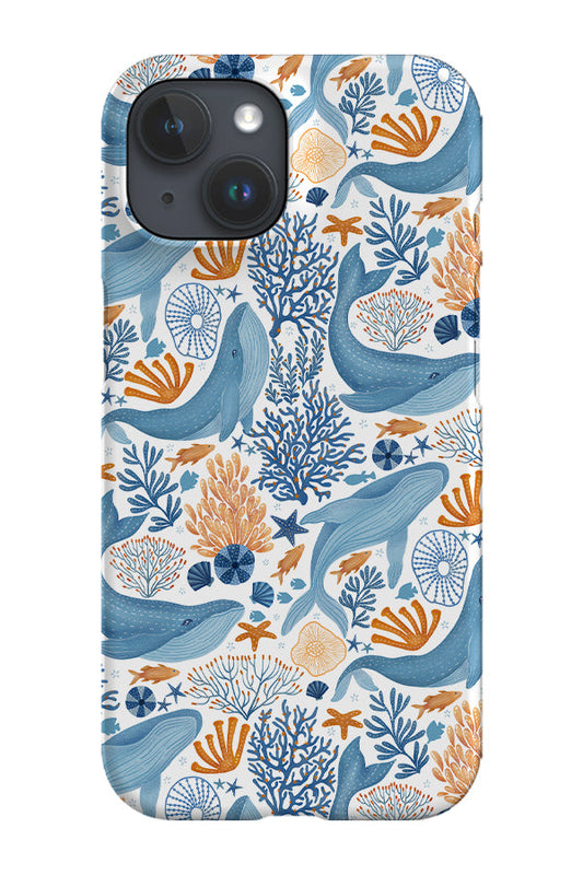 RoyalCovers.uk - Whales in Enchanted Ocean by Delively Dewi Phone Case (White)