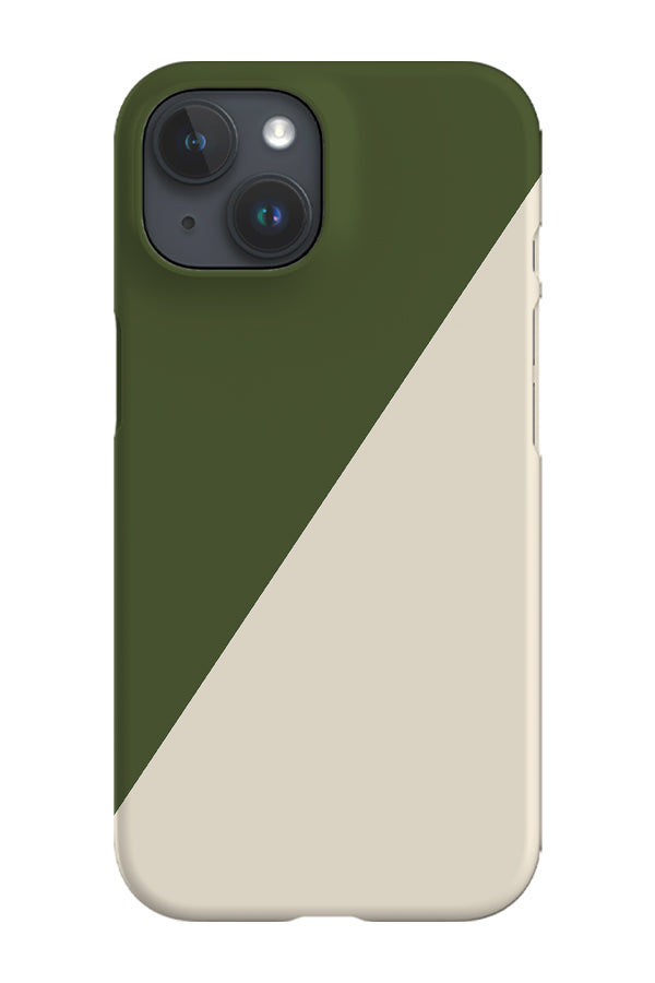RoyalCovers.uk - Colour Block Diagonal Phone Case (Green & Beige)