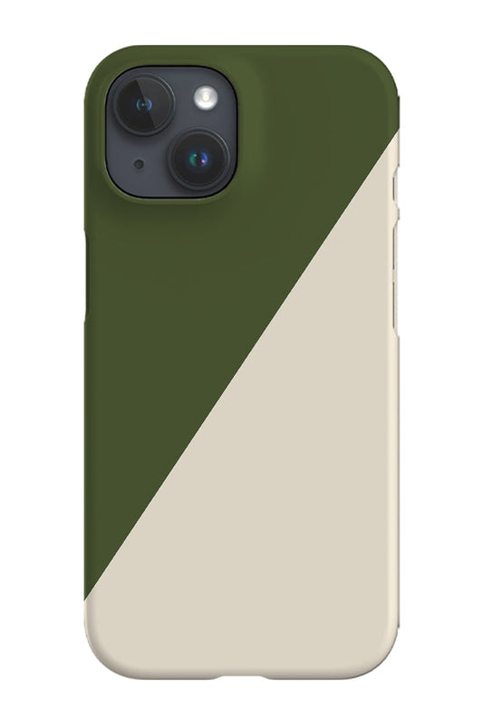 RoyalCovers.uk - Colour Block Diagonal Phone Case (Green & Beige)