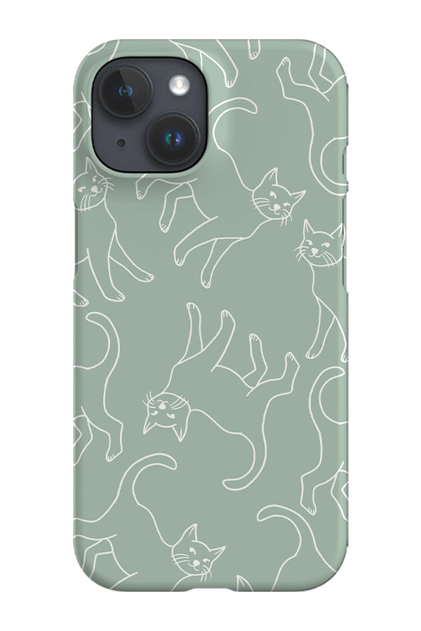 RoyalCovers.uk - Cats Line Art Phone Case (Mint Green)