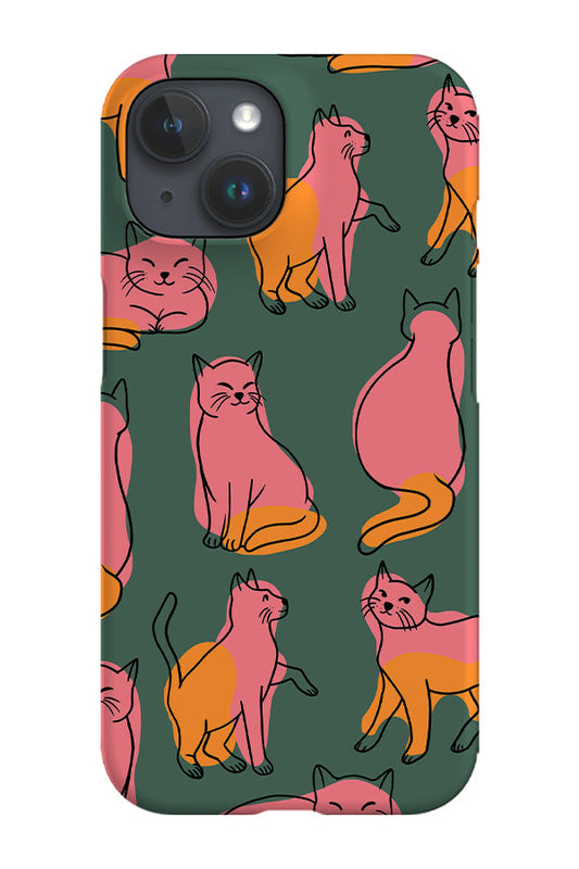 RoyalCovers.uk - Cats Colour Line Art Phone Case (Khaki)