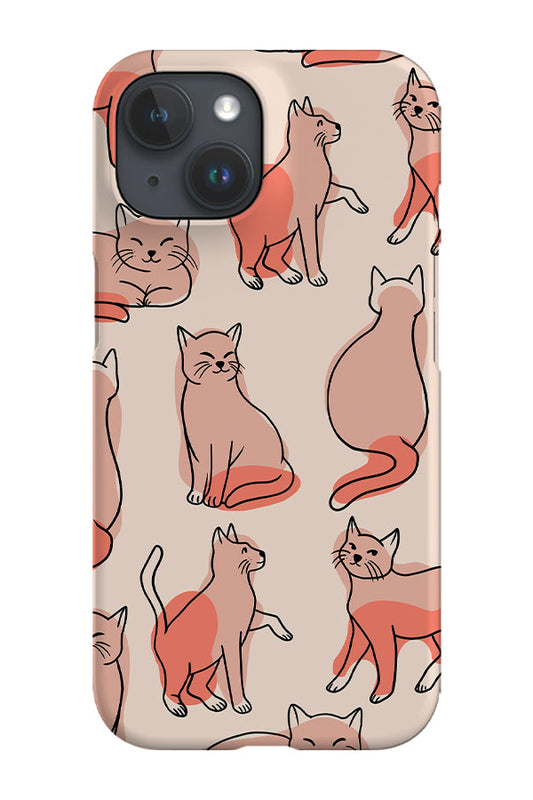 RoyalCovers.uk - Cats Colour Line Art Phone Case (Nude)