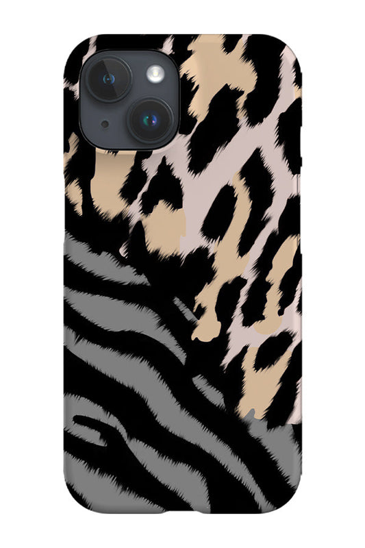 RoyalCovers.uk - Classic Leopard Zebra Print Phone Case (Peach Grey)