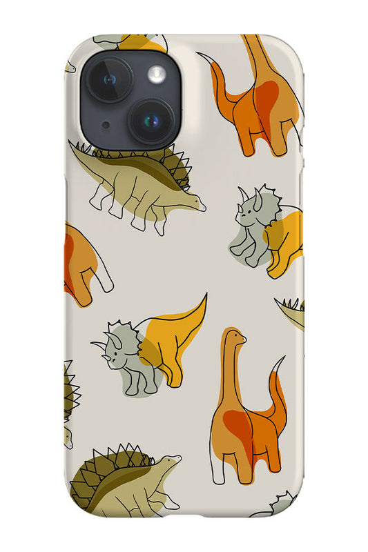 RoyalCovers.uk - Dinosaur Colour Line Art Phone Case (Yellow)