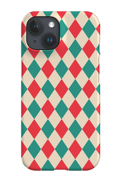 RoyalCovers.uk - Diamond Harlequin Phone Case (Green Red)
