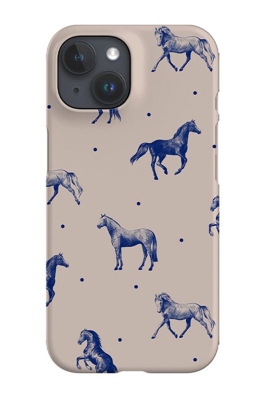 RoyalCovers.uk - Dotty Horses Phone Case (Beige Blue)