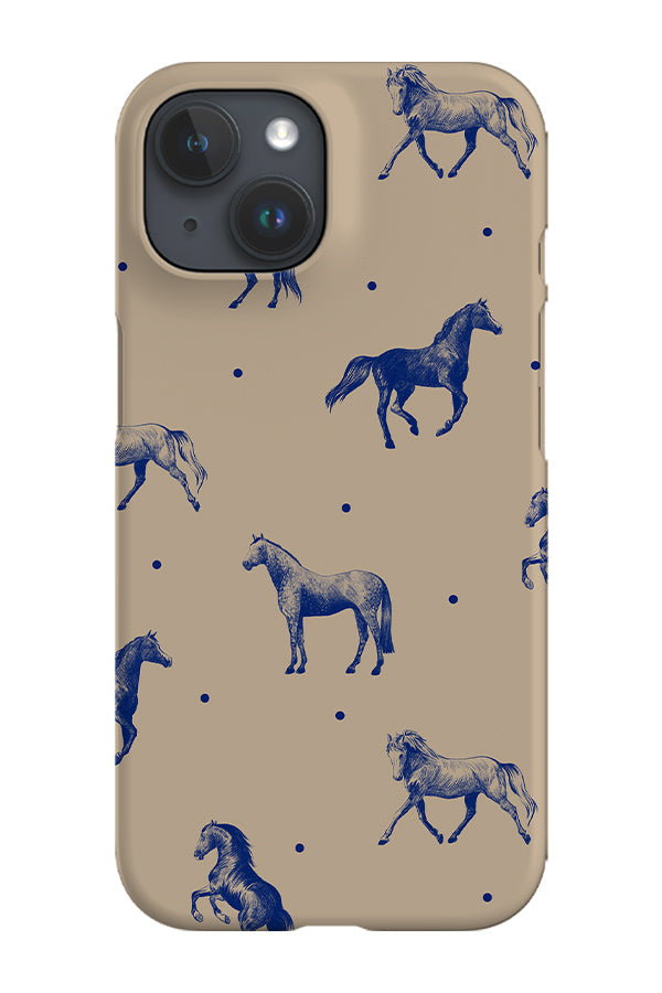 RoyalCovers.uk - Dotty Horses Phone Case (Tan Blue)