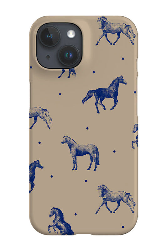 RoyalCovers.uk - Dotty Horses Phone Case (Tan Blue)