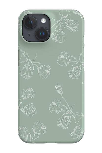 RoyalCovers.uk - Floral Blooms Line Art Phone Case (Mint Green)