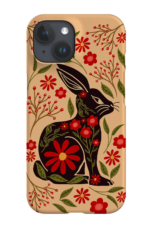 RoyalCovers.uk - Floral Rabbit Phone Case (Cream Black)