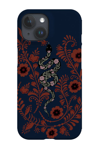 RoyalCovers.uk - Floral Snake Phone Case (Dark Blue)
