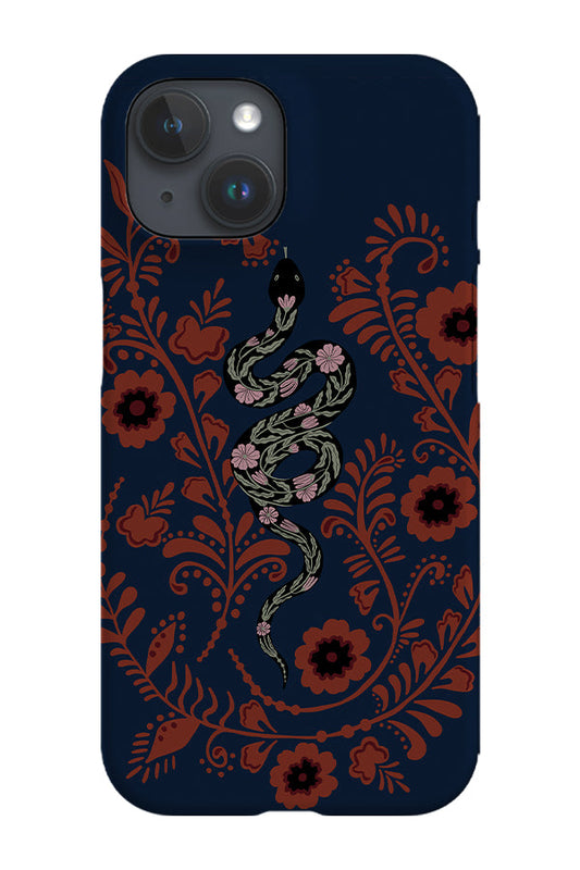 RoyalCovers.uk - Floral Snake Phone Case (Dark Blue)