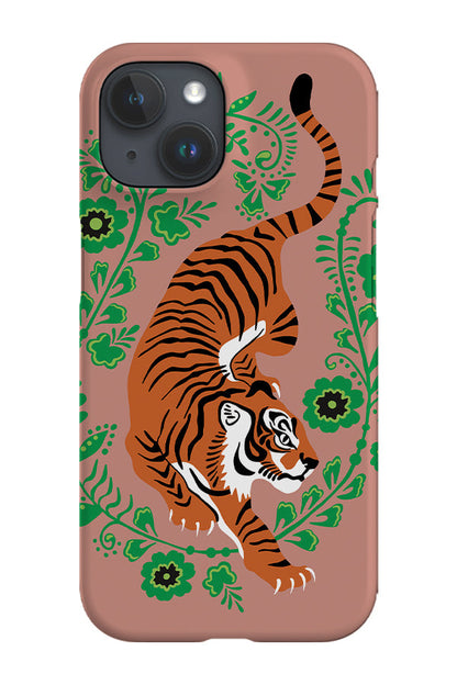RoyalCovers.uk - Floral Tiger Phone Case (Dusty Pink)