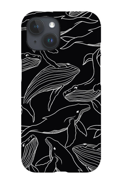 RoyalCovers.uk - Humpback Whale Line Art Phone Case (Black)