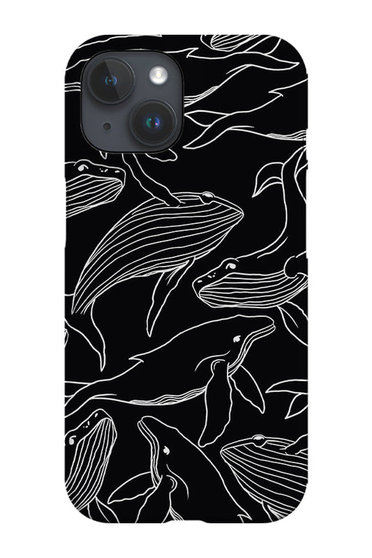 RoyalCovers.uk - Humpback Whale Line Art Phone Case (Black)